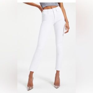 Good American Good Straight High Waist Ram Hem Straight Jeans